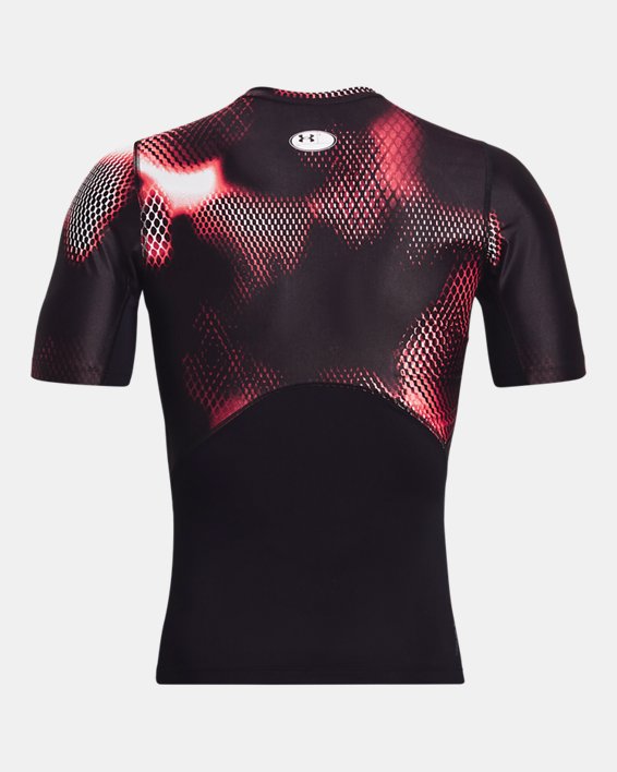 Men's UA Iso-Chill Compression Printed Short Sleeve in Black image number 5